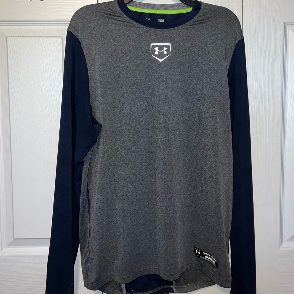 Under Armour Mens Navy Baseball Long Sleeve Shirt